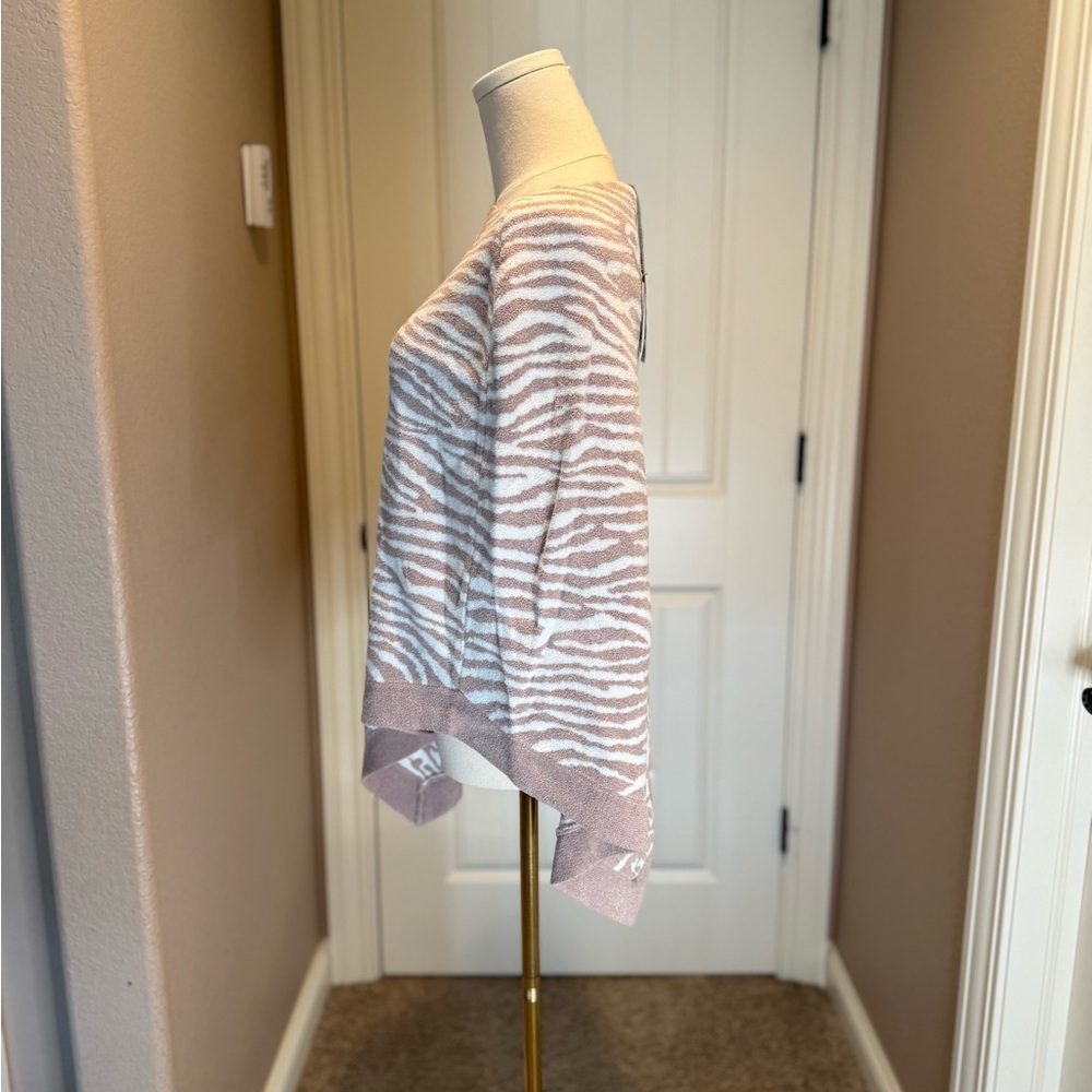 Barefoot Dreams CozyChic Ultra Lite Animal Print Poncho in the Faded Rose - Picture 2 of 5
